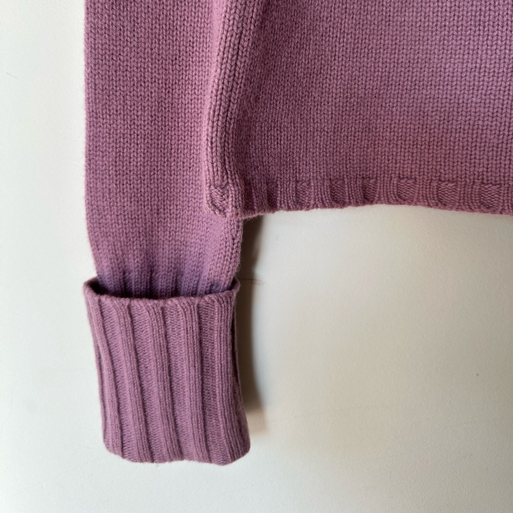 Banana Republic Cashmere Mauve Purple Turtle Neck Sweater Crop Y2K Medium - Picture 7 of 8
